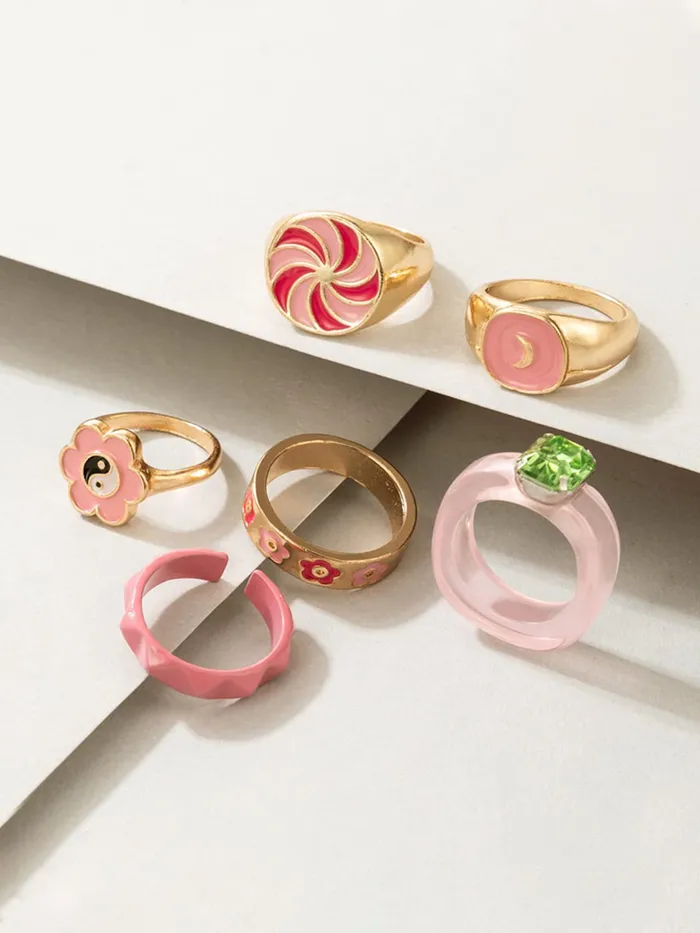 Yellow Chimes Knuckle Rings for Women Combo of 6 Pcs Stack Rings Gold Plated Midi Finger Knuckle Ring Set for Women and Girls Yellow Chimes Necklaces