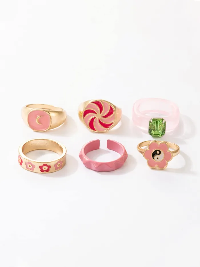 Yellow Chimes Knuckle Rings for Women Combo of 6 Pcs Stack Rings Gold Plated Midi Finger Knuckle Ring Set for Women and Girls Yellow Chimes Necklaces