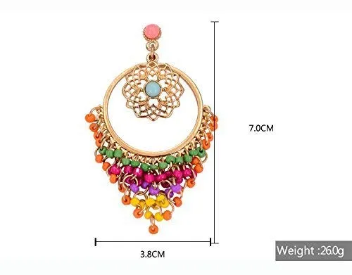 Yellow Chimes Lively Beads Trendy Stylish Tassel Earrings for Women and Girls Yellow Chimes Earrings