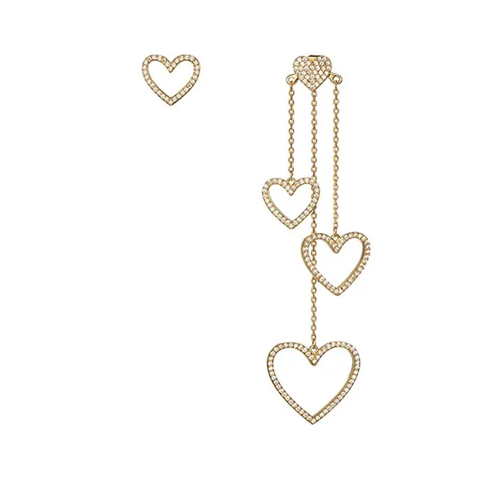 Yellow Chimes Love Heart Long Tassels Cubic Zirconia Gold Plated Hangings Dangle Earrings For Women and Girls Yellow Chimes Rings Yellow Chimes Love Heart Long Tassels Cubic Zirconia Gold Plated Hangings Dangle Earrings For Women and Girls Yellow Chimes Rings