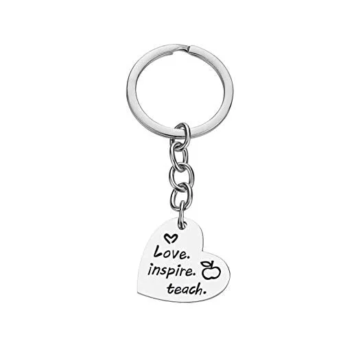 Yellow Chimes Love Inspire Teach Combo Heart Keychain Pendant with ChainGift for TeachersTeachers Day GiftTeachers Birthday Gift Yellow Chimes Necklaces
