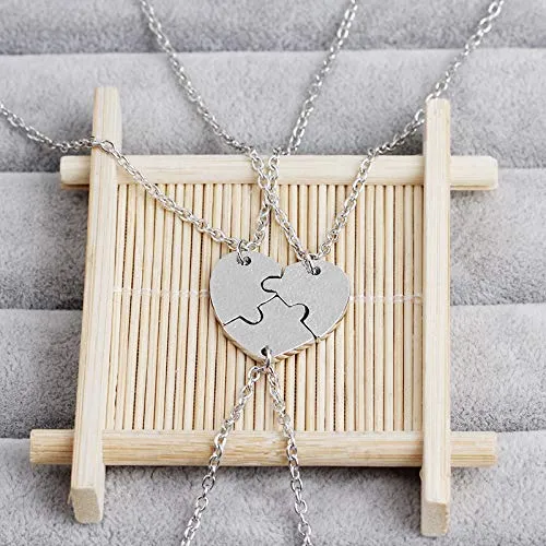 Yellow Chimes Mother Daughters Special Relation Broken Heart Pieces Combo of 3 Necklace Chain Pendant for Women and Girls Mother and 2 Daughters Yellow Chimes Rings