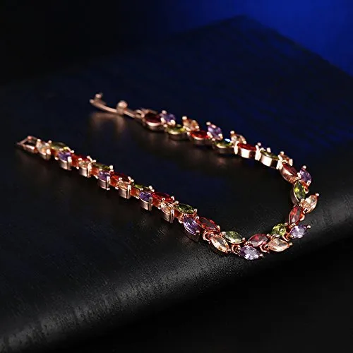 Yellow Chimes Moxie Collection LeafsinTiara Swiss Cubic Zircon 18K Gold Plated Diamond Strand Bracelet for Girls and Women Yellow Chimes Necklaces