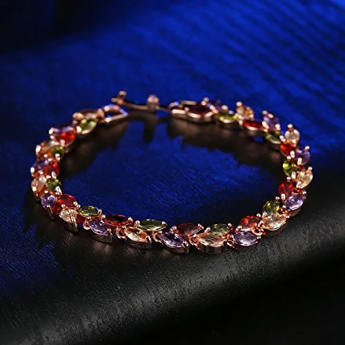 Yellow Chimes Moxie Collection LeafsinTiara Swiss Cubic Zircon 18K Gold Plated Diamond Strand Bracelet for Girls and Women Yellow Chimes Necklaces