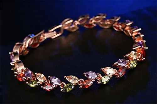 Yellow Chimes Moxie Collection LeafsinTiara Swiss Cubic Zircon 18K Gold Plated Diamond Strand Bracelet for Girls and Women Yellow Chimes Necklaces
