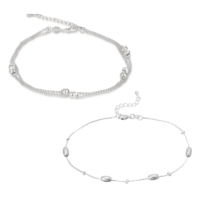 Yellow Chimes Moxie Collection Magical Love Beads Links Sterling Silver Anklet Combo for Girls and Women Yellow Chimes Earrings