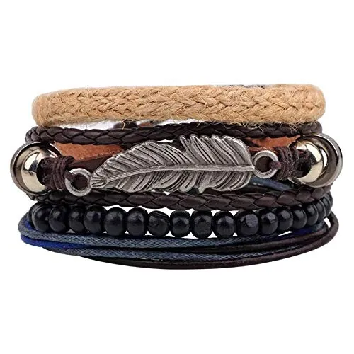 Yellow Chimes Multi Strand Leather Wrap Wrist Bracelet for Men and Women Design 5 Yellow Chimes Rings Yellow Chimes Multi Strand Leather Wrap Wrist Bracelet for Men and Women Design 5 Yellow Chimes Rings