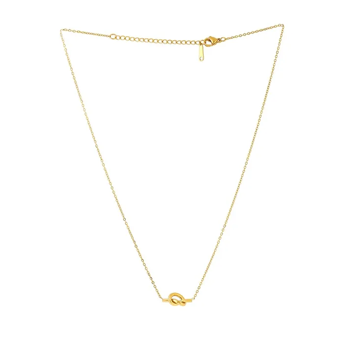 Yellow Chimes Necklace for Women and Girls Fashion Golden Necklace for Women Western Stainless Steel Gold Plated Hollow Knot Pendant Chain Necklace for Girls Birthday Gift for Girls Women Yellow Chimes Necklaces