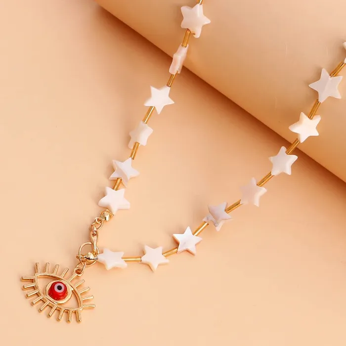 Yellow Chimes Necklace For Women Mixed Layered Chunky Gold Toned With Evil Eye Elephant Charm Beaded Star studded Neckchain For Women and Girls Yellow Chimes Earrings
