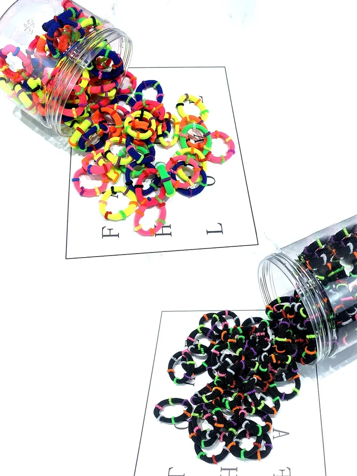 Yellow Chimes Necklaces Melbees by Yellow Chimes Hair Rubber Bands for Girls Kids Hair Accessories for Girls Rubberbands Pony Holders 135 Pcs Multicolor Cute Small Ponytail Holders for Girls Kids Teens Toddlers