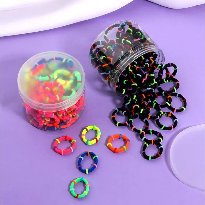 Yellow Chimes Necklaces Melbees by Yellow Chimes Hair Rubber Bands for Girls Kids Hair Accessories for Girls Rubberbands Pony Holders 135 Pcs Multicolor Cute Small Ponytail Holders for Girls Kids Teens Toddlers