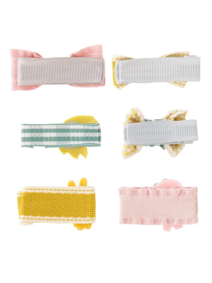 Yellow Chimes Necklaces Melbees by Yellow Chimes Kids Hair Accessories for Girls Hair Accessories Combo Set Pink 6 Pcs Baby Girls Hair Clips Set Cute Bow Clips For Girls Assortment set for Kids Teens Toddlers