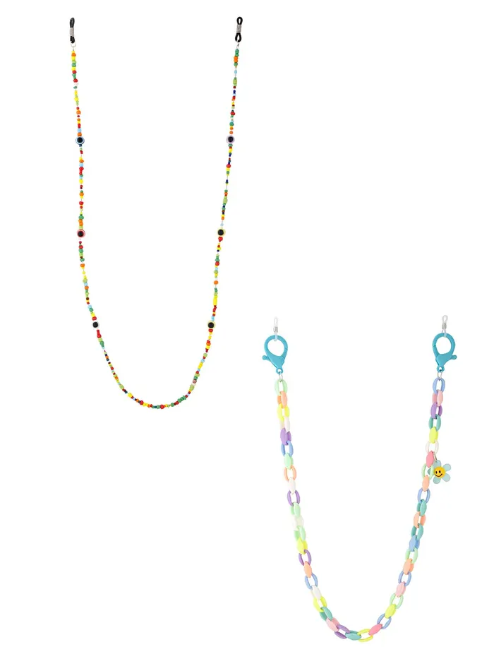 Yellow Chimes Necklaces Melbees by Yellow Chimes Sunglasses Chain for Women Eyeglasses Chain Multicolor Beadded Face Mask Chains Sunglasses AccessoriesSunglasses Lanyard for Girls and Kids