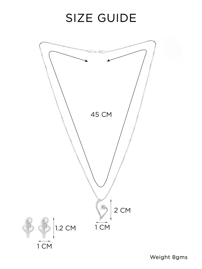 Yellow Chimes Necklaces Silver Jewellery Set for Women Elegant Crystal Pendant Necklace 1 Unit Rhodium Plated Silver
