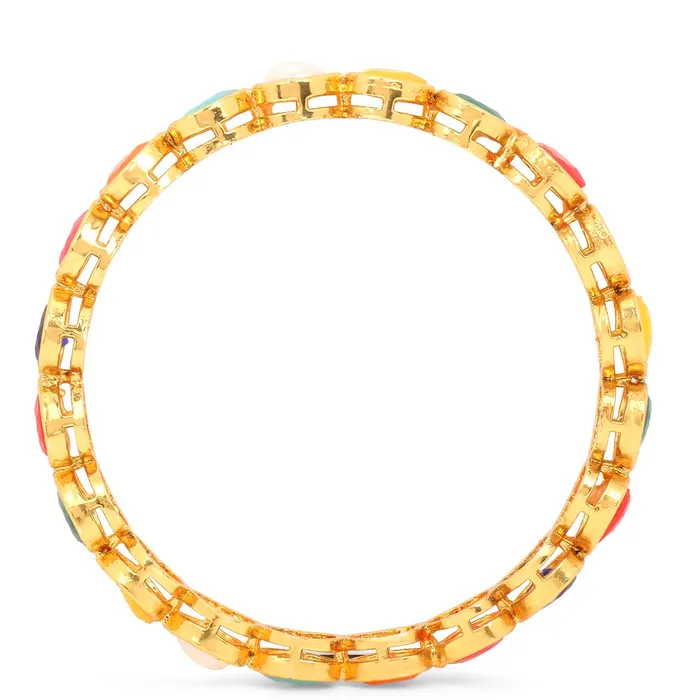 Yellow Chimes Necklaces Yellow Chimes Bangles for Women and Girls Traditional Multicolor Bangles for women Gold Plated Stones Studded Bangles for Girls 4 Pcs Bangle Birthday Gift For Girls Women