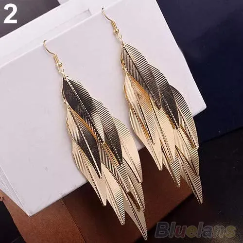 Yellow Chimes Necklaces Yellow Chimes Dangler Earrings for Women Fashion Women Earrings Gold Toned Leaf Shaped Dangler Earrings Birthday Gift For Girls Anniversary Gift for Wife