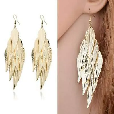 Yellow Chimes Necklaces Yellow Chimes Dangler Earrings for Women Fashion Women Earrings Gold Toned Leaf Shaped Dangler Earrings Birthday Gift For Girls Anniversary Gift for Wife