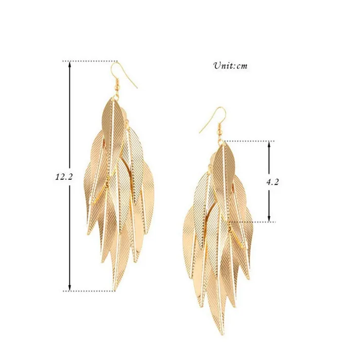 Yellow Chimes Necklaces Yellow Chimes Dangler Earrings for Women Fashion Women Earrings Gold Toned Leaf Shaped Dangler Earrings Birthday Gift For Girls Anniversary Gift for Wife