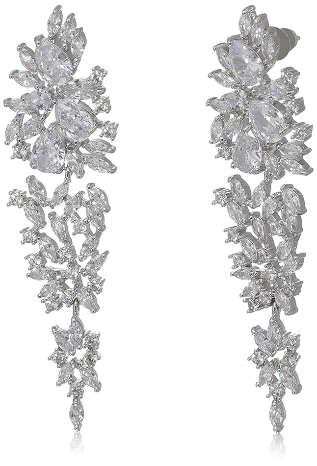 Yellow Chimes Necklaces Yellow Chimes Danglers Earrings for Women Sparkling White Cubic Zircon Silver Plated Dangler Earrings for Women and Girls Yellow Chimes Necklaces Yellow Chimes Danglers Earrings for Women Sparkling White Cubic Zircon Silver Plated Dangler Earrings for Women and Girls