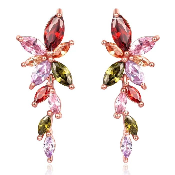 Yellow Chimes Necklaces Yellow Chimes Designer Swiss Cubic Zircon Rose Gold Plated Dangling Earrings for Women and Girls Yellow Chimes Necklaces Yellow Chimes Designer Swiss Cubic Zircon Rose Gold Plated Dangling Earrings for Women and Girls