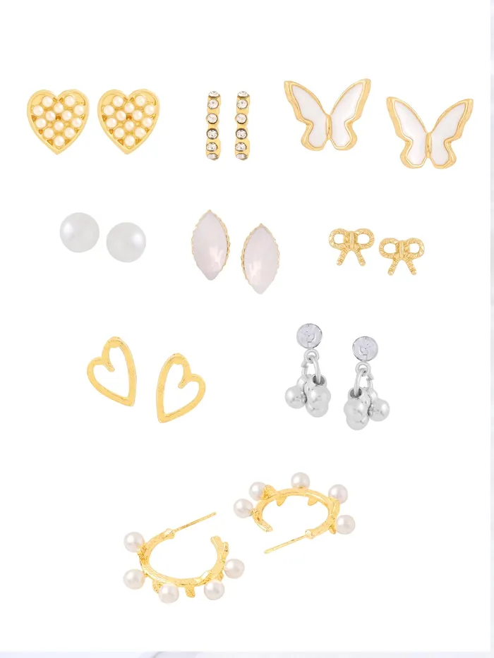 Yellow Chimes Necklaces Yellow Chimes Earrings for Women and Girls Fashion Gold Pearls Studded Hoops Gold Plated Earring Set Western Earrings Combo Chic Reverie Birthday Anniversary Gift for Girls Women Design 3 Yellow Chimes Necklaces Yellow Chimes Earrings for Women and Girls Fashion Gold Pearls Studded Hoops Gold Plated Earring Set Western Earrings Combo Chic Reverie Birthday Anniversary Gift for Girls Women Design 3