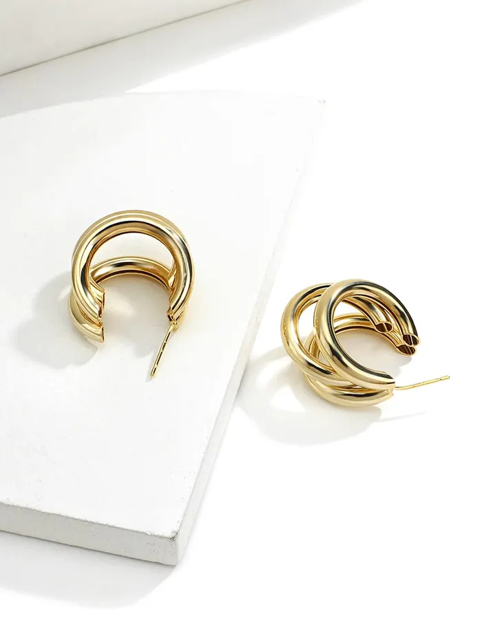 Yellow Chimes Necklaces Yellow Chimes Earrings for Women and Girls Golden Hoops Earrings Gold Plated Layered Hoop Earrings for Women Birthday Gift for girls and women Anniversary Gift for Wife