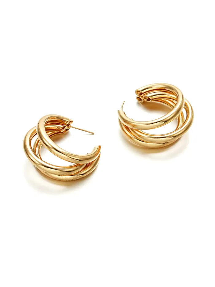Yellow Chimes Necklaces Yellow Chimes Earrings for Women and Girls Golden Hoops Earrings Gold Plated Layered Hoop Earrings for Women Birthday Gift for girls and women Anniversary Gift for Wife