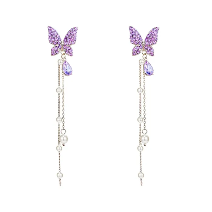 Yellow Chimes Necklaces Yellow Chimes Earrings For Women Silver Tone Purple Crystal Butterfly Lever Back Drop Earrings For Women and Girls Yellow Chimes Necklaces Yellow Chimes Earrings For Women Silver Tone Purple Crystal Butterfly Lever Back Drop Earrings For Women and Girls