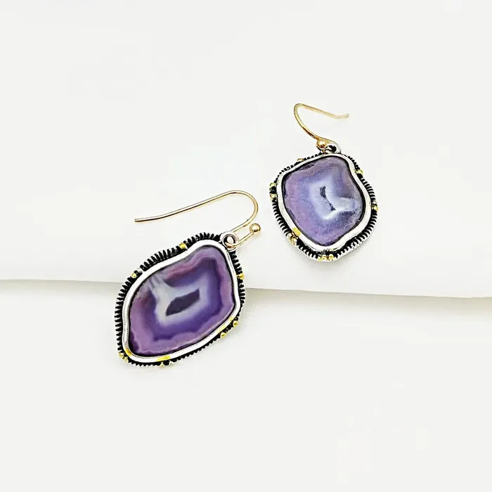Yellow Chimes Necklaces Yellow Chimes Earrings For Women SilverToned Purple Stone Studded Clip On Drop Earrings For Women and Girls