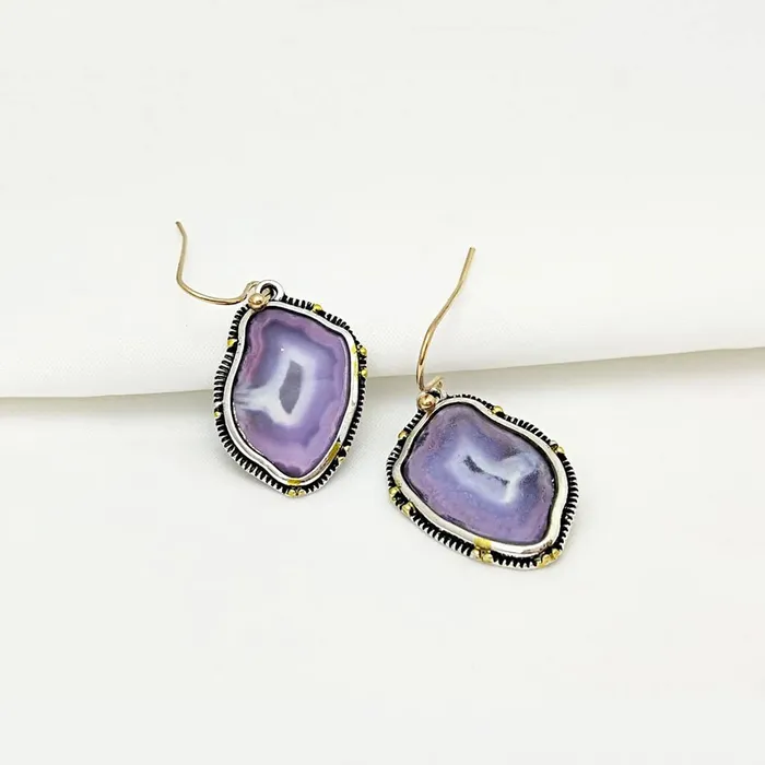 Yellow Chimes Necklaces Yellow Chimes Earrings For Women SilverToned Purple Stone Studded Clip On Drop Earrings For Women and Girls