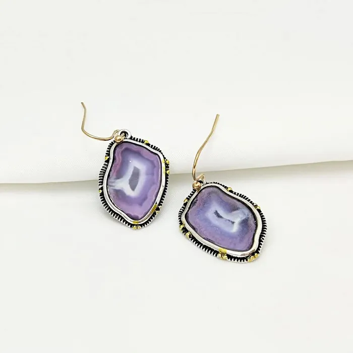 Yellow Chimes Necklaces Yellow Chimes Earrings For Women SilverToned Purple Stone Studded Clip On Drop Earrings For Women and Girls