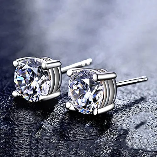 Yellow Chimes Necklaces Yellow Chimes Elegant 925 Sterling Silver Hallmark and Certified Purity Oval Design Crystal Stud Earrings for Women and Girls Medium YCSJER92OVLCRLSL