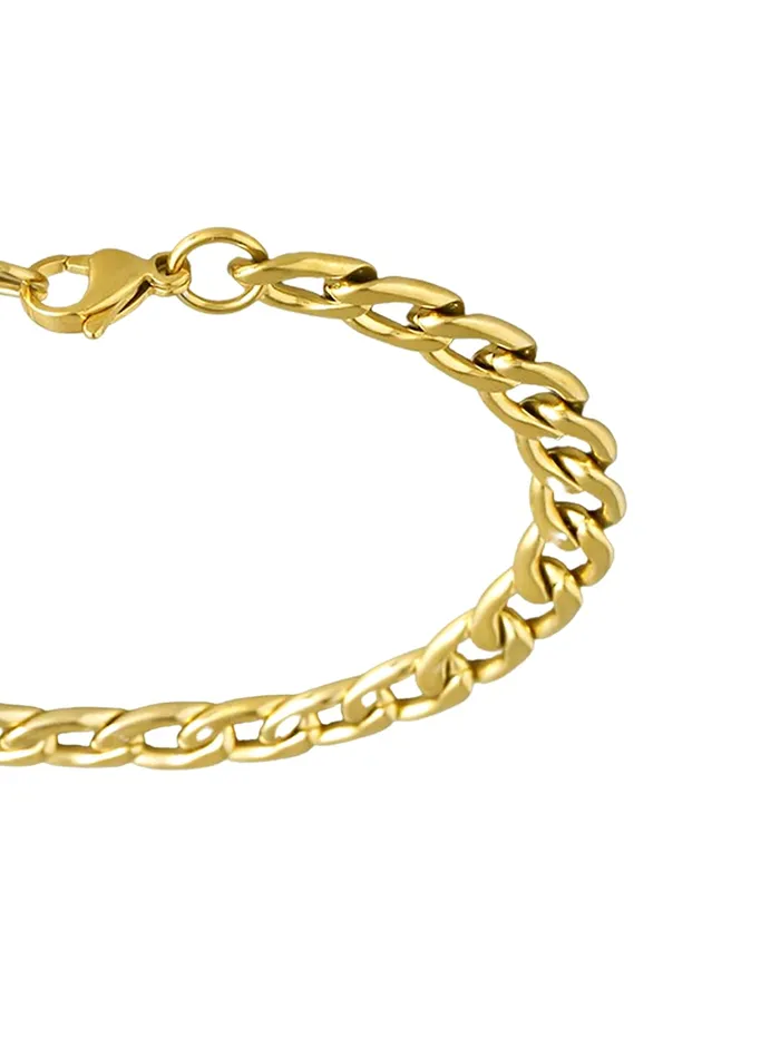 Yellow Chimes Necklaces Yellow Chimes Elegant Latest Fashion Stainless Steel Gold Plated Chain Bracelet for Men and Boys