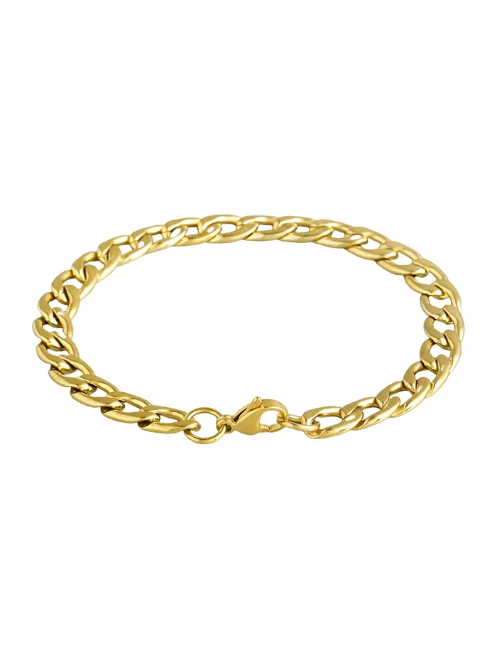 Yellow Chimes Necklaces Yellow Chimes Elegant Latest Fashion Stainless Steel Gold Plated Chain Bracelet for Men and Boys