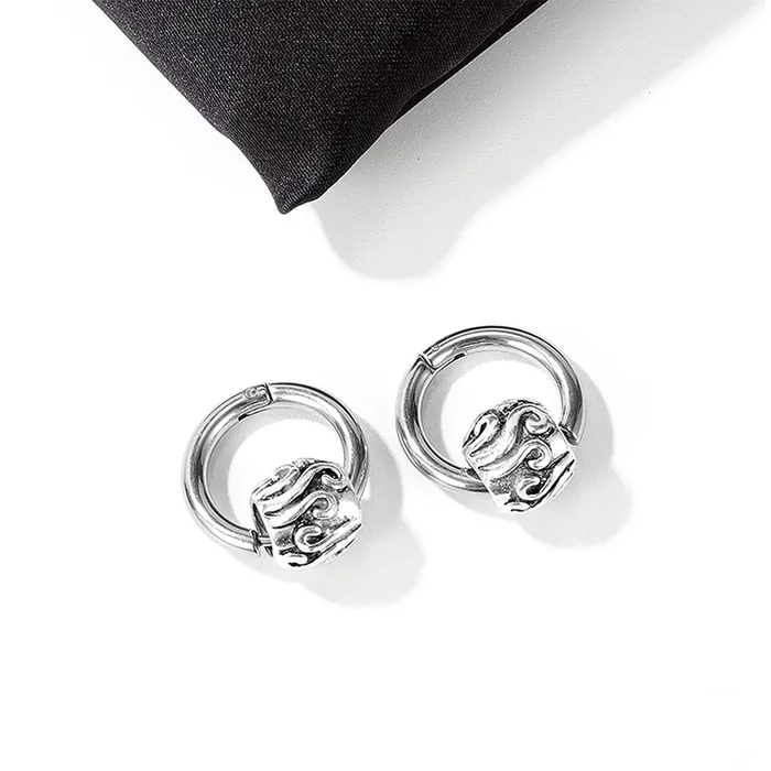 Yellow Chimes Necklaces Yellow Chimes Elegant Latest Fashion Stainless Steel Silver Hoops Design Earrings for Men and Women Medium YCFJER422DSHPSL