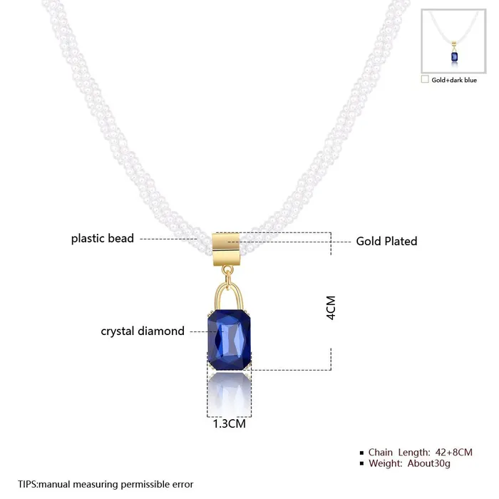 Yellow Chimes Necklaces Yellow Chimes Fashion Designer Blue Necklace for Women Girls