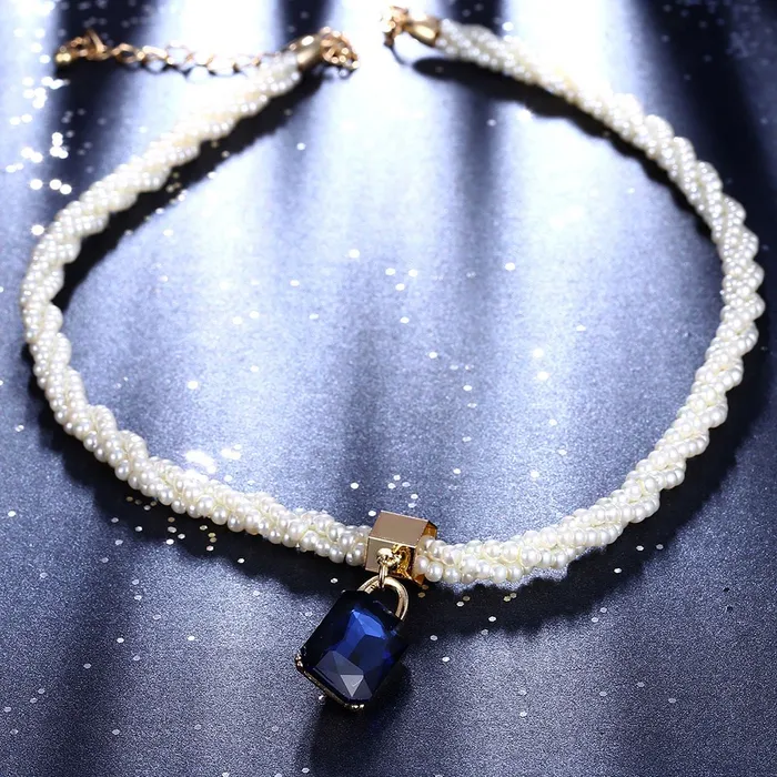 Yellow Chimes Necklaces Yellow Chimes Fashion Designer Blue Necklace for Women Girls