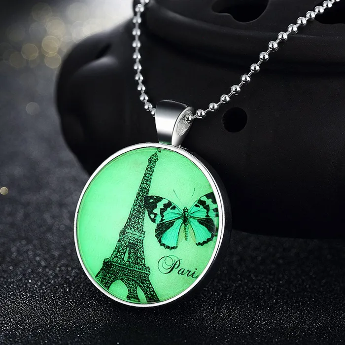 Yellow Chimes Necklaces Yellow Chimes Glow Collection Eiffel Butterfly Silver Pendant for Women Girls