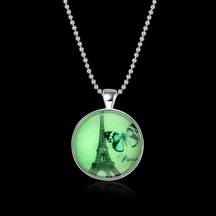 Yellow Chimes Necklaces Yellow Chimes Glow Collection Eiffel Butterfly Silver Pendant for Women Girls