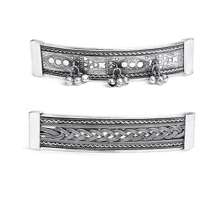 Yellow Chimes Necklaces Yellow Chimes Hair Clips for Women Oxidised Silver Hair Clips 2 Pcs French Barrettes Hair Accessories HairClips for Women and Girls