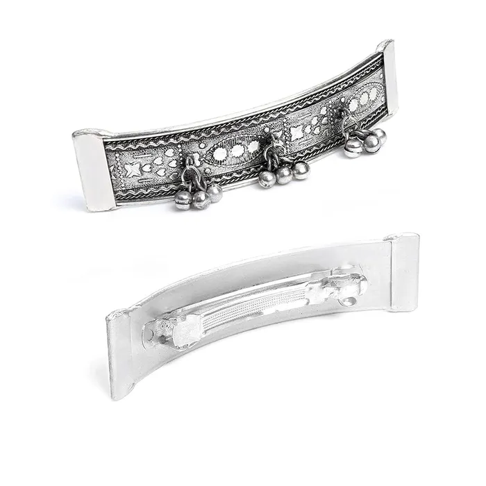 Yellow Chimes Necklaces Yellow Chimes Hair Clips for Women Oxidised Silver Hair Clips 2 Pcs French Barrettes Hair Accessories HairClips for Women and Girls