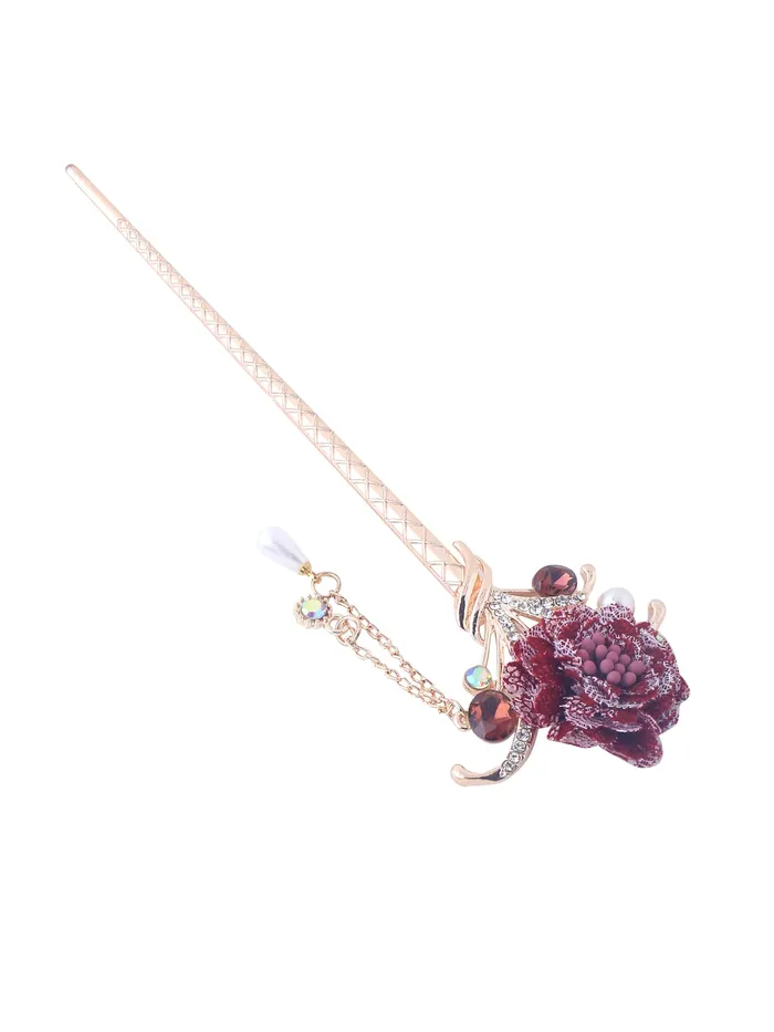 Yellow Chimes Necklaces Yellow Chimes Hair Stick for Bun Stick for Women Girls Hair Accessories for Women Juda Bun Hair Stick Floral Juda Pins for Hair Bun Accessory Hair Bun Ties Gift for Women Girls