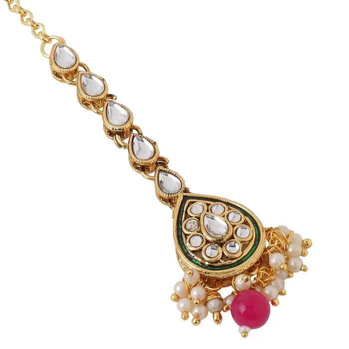 Yellow Chimes Necklaces Yellow Chimes Jewellery Set for Women and Girls Traditional Kundan Necklace Set Gold Plated Kundan Choker Necklace Set Birthday Gift for girls and women Anniversary Gift for Wife