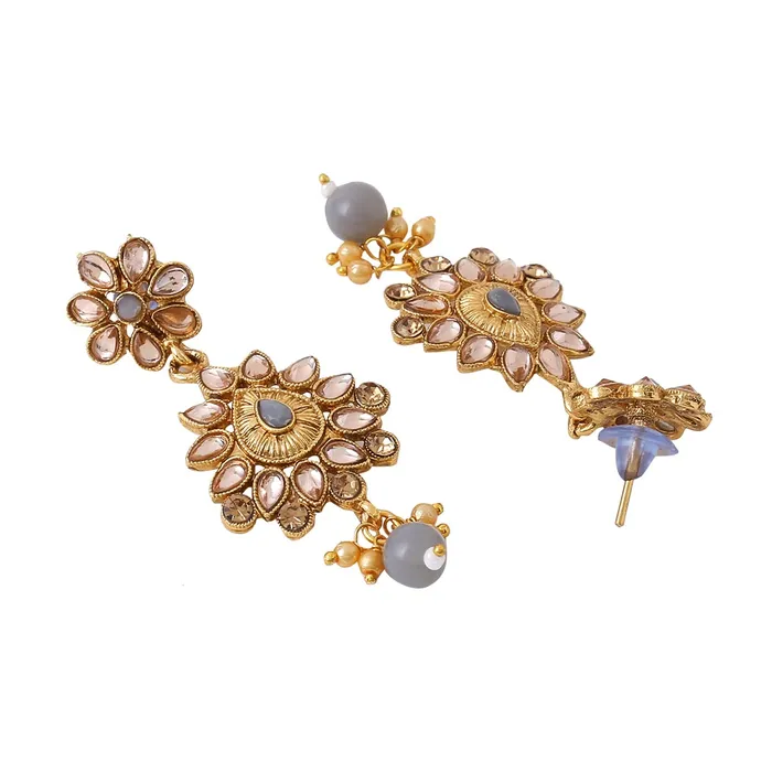 Yellow Chimes Necklaces Yellow Chimes Jewellery Set For Women Kundan studded Choker Set With Earrings and Mangtikka For Women and Girls
