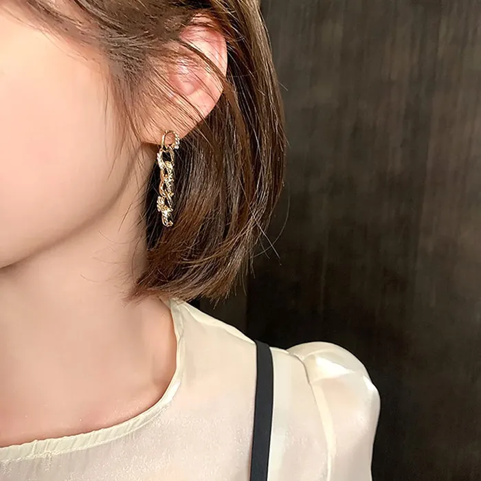 Yellow Chimes Necklaces Yellow Chimes Latest Collection Silver Gold Plated Design Hoop Stud Earrings for Women and Girls Chain Design
