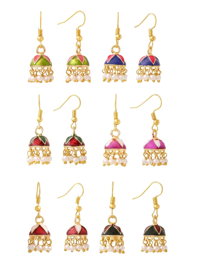Yellow Chimes Necklaces Yellow Chimes Meenakari Jhumka Earrings for Women Traditional Small Jhumki Earrings Set for Girls Combo of 6 Pairs Jhumkas Ethnic Gold Plated Women Earrings Birthday Gift For Girls Yellow Chimes Necklaces Yellow Chimes Meenakari Jhumka Earrings for Women Traditional Small Jhumki Earrings Set for Girls Combo of 6 Pairs Jhumkas Ethnic Gold Plated Women Earrings Birthday Gift For Girls