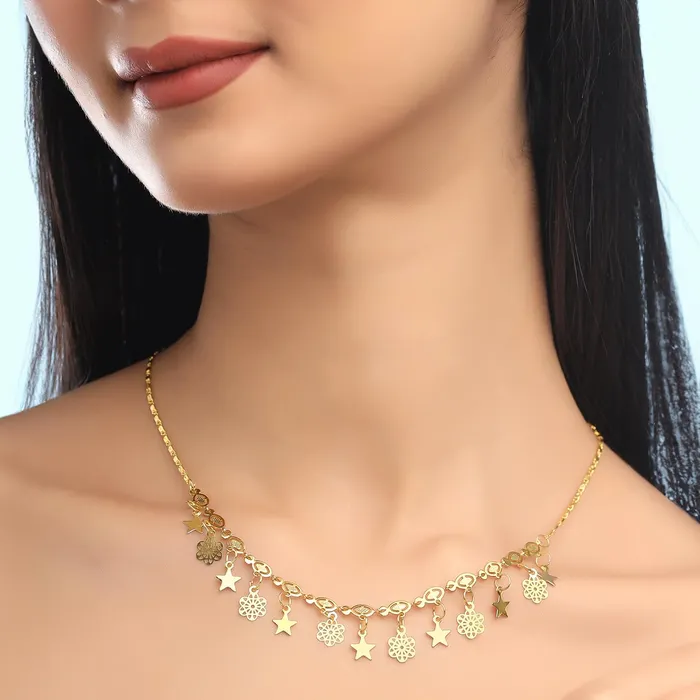 Yellow Chimes Necklaces Yellow Chimes Necklace for Women and Girls Fashion Golden Necklace for Women Western Gold Plated Combo of 2 Pcs Butterfly Pendant Chain Necklace for Girls Birthday Gift for Girls Women
