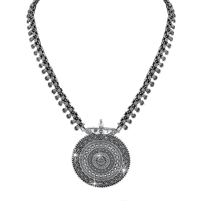 Yellow Chimes Necklaces Yellow Chimes Oxidised Necklace for Women Ethnic Silver Oxidised Long Necklace with Charm Traditional Jewellery for Women and Girls Yellow Chimes Necklaces Yellow Chimes Oxidised Necklace for Women Ethnic Silver Oxidised Long Necklace with Charm Traditional Jewellery for Women and Girls