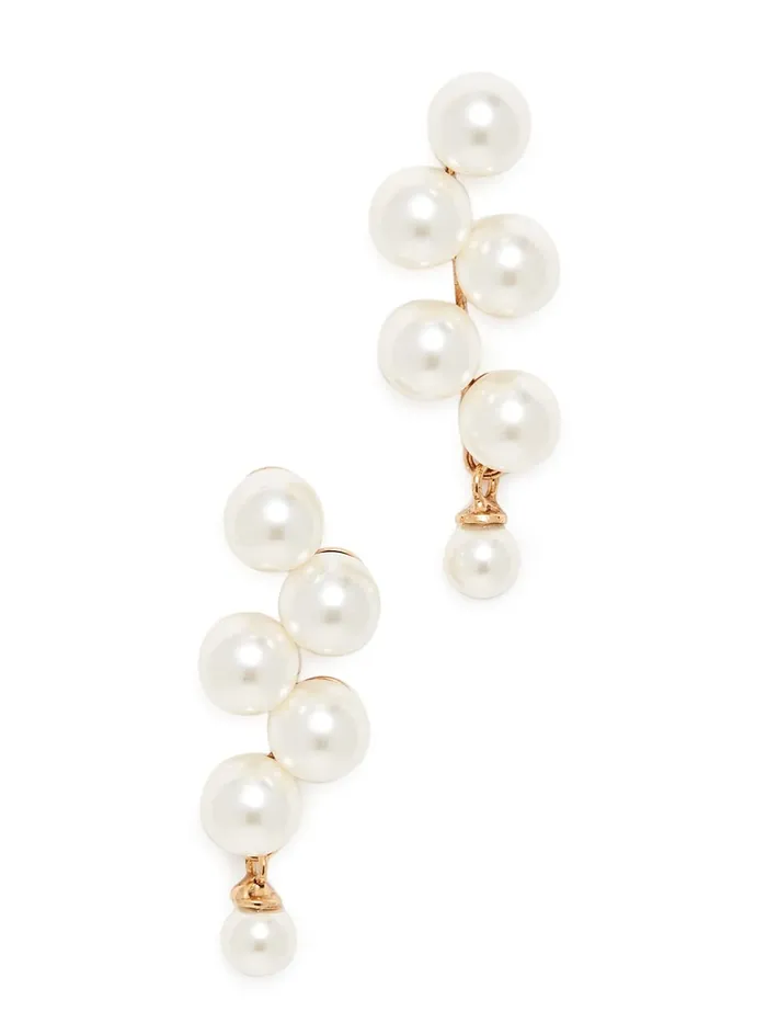 Yellow Chimes Necklaces Yellow Chimes Pearl Danglers Earrings for Women White Earrings for Girls Gold Plated Fashion Women Earrings Long Pearls Dangler Earrings Birthday Gift For Girls Anniversary Gift for Wife