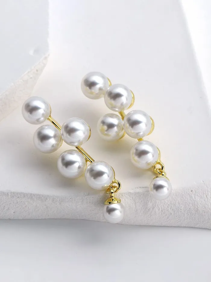 Yellow Chimes Necklaces Yellow Chimes Pearl Danglers Earrings for Women White Earrings for Girls Gold Plated Fashion Women Earrings Long Pearls Dangler Earrings Birthday Gift For Girls Anniversary Gift for Wife
